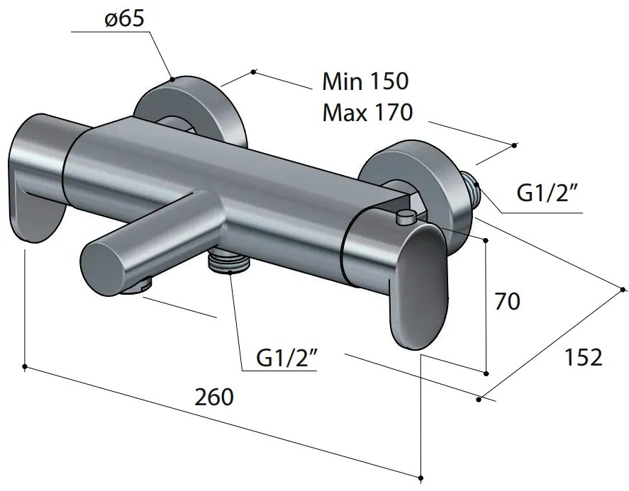 Hotbath Friendo thermostatische badmengkraan chroom