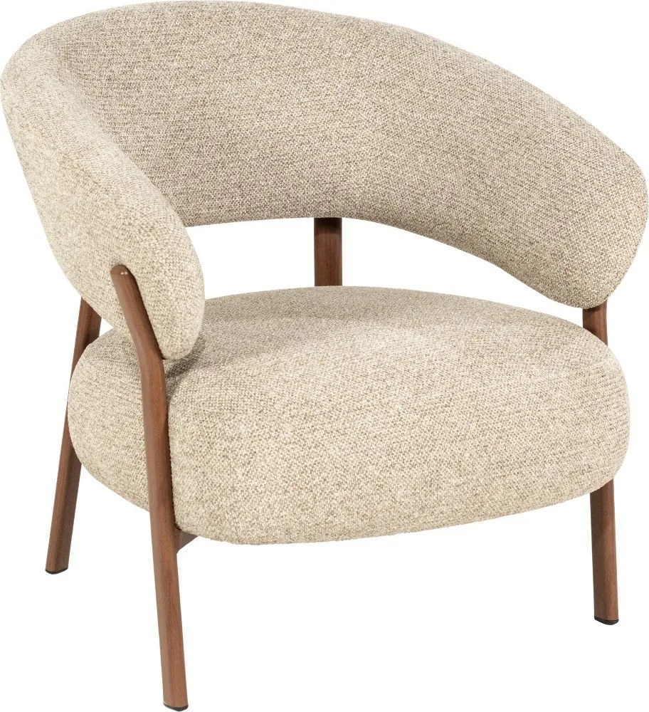 Fauteuil Met Houten Poten Bruin