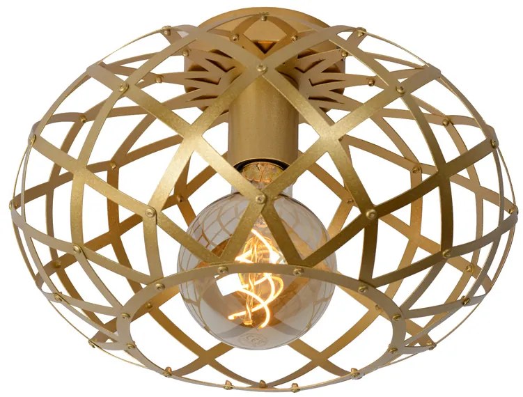 Lucide Wolfram plafondlamp 30cm 1x E27 goud mat