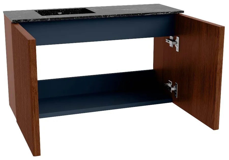 Mondiaz Joya DLux 70cm toiletmeubel ruby met wastafel faye links zonder kraangat lava