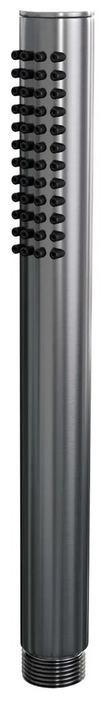 Brauer Gunmetal Carving thermostatische inbouw regendouche met staafhanddouche, gebogen muurarm en hoofddouche 20cm set 51 gunmetal geborsteld PVD