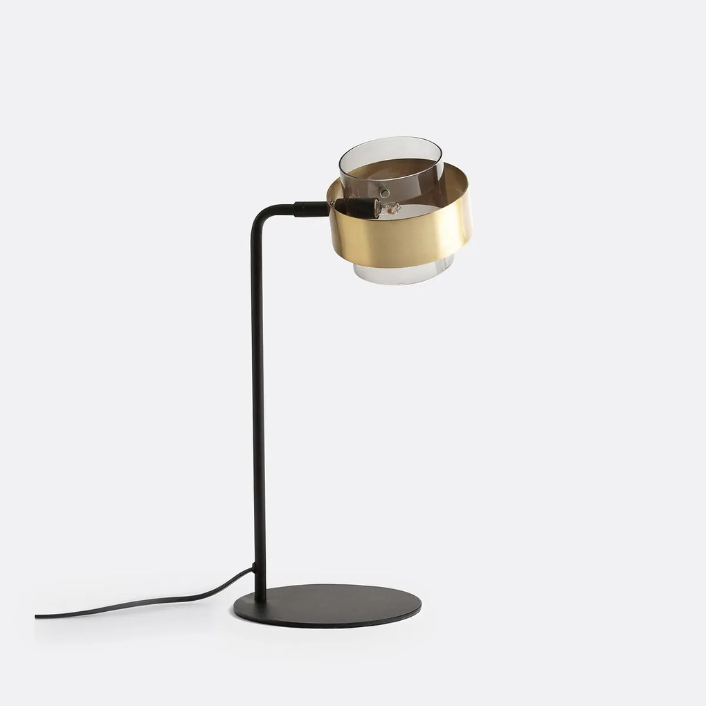 Tafellamp in glas en metaal, Botello