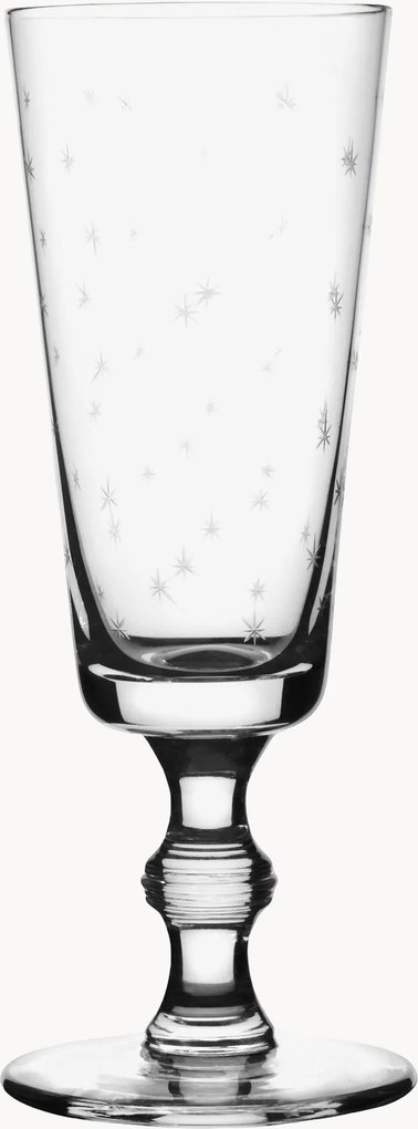 Mondgeblazen kristallen champagneglazen Stars, 4-delig