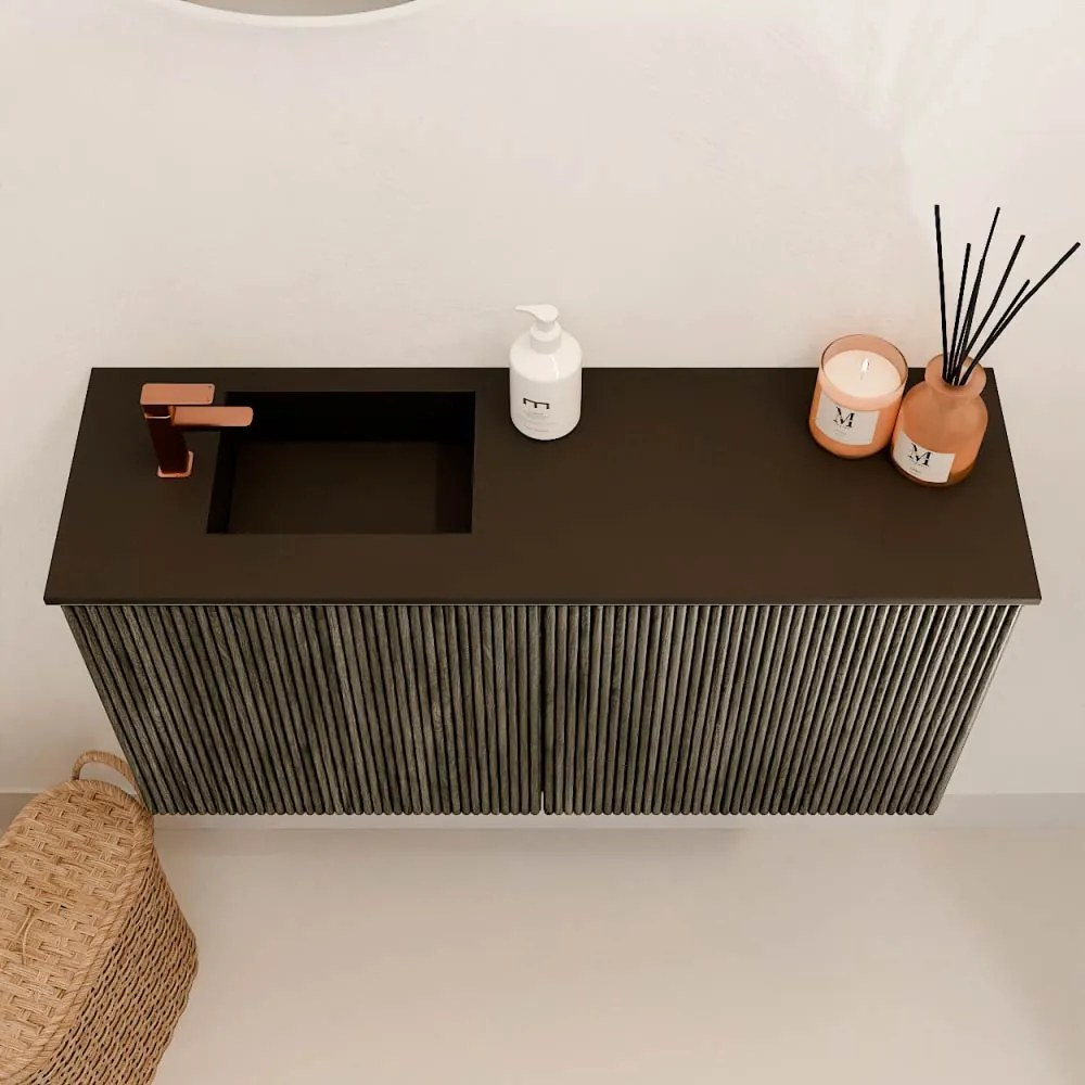 Mondiaz Joya 80cm toiletmeubel shadow met wastafel faye links 1 kraangat urban