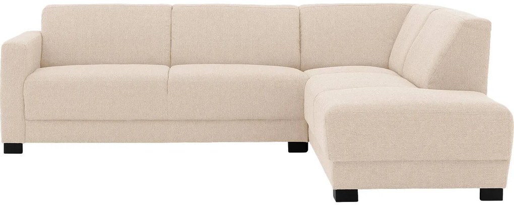 Goossens Bank My Style beige, stof, 2,5-zits, stijlvol landelijk met chaise longue rechts