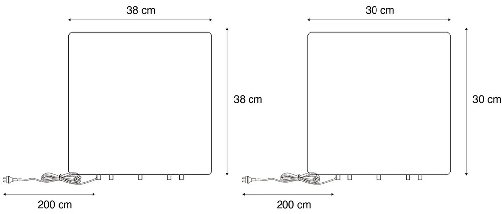 Set van 2 buiten vloerlampen wit 30 en 38 cm vierkant IP44 - Nura Modern E27 IP44 Buitenverlichting