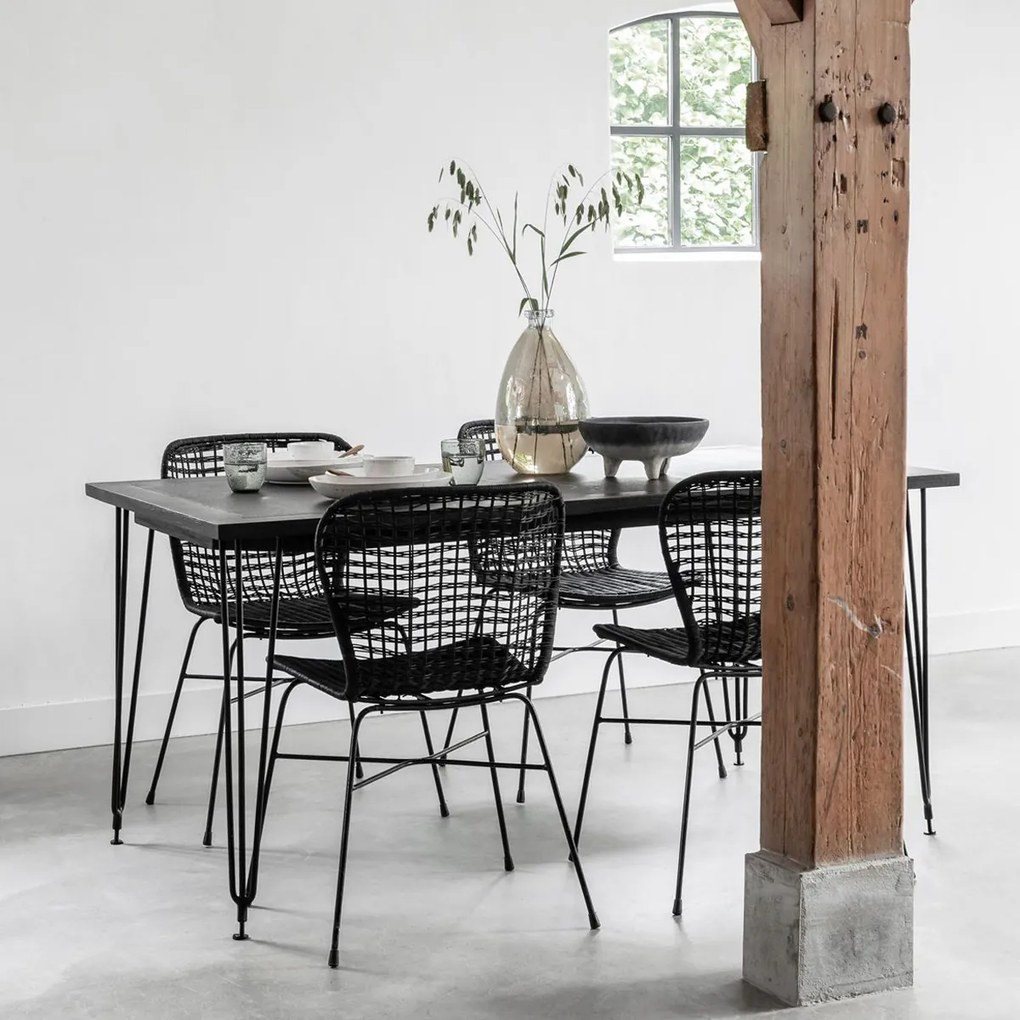 Must Living Bahamas Retro Eetkamerstoel Loom Zwart