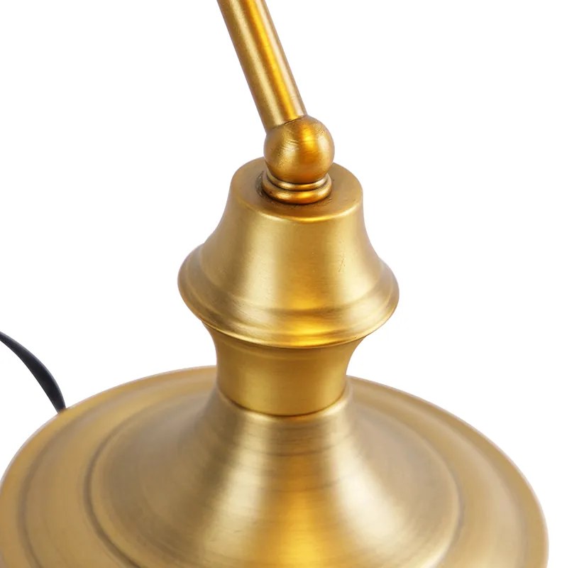 Smart notarislamp brons met amber glas incl. Wifi A60 - Banker