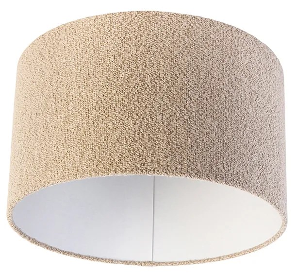 Stoffen Boucle lampenkap taupe 35/35/20 Design, Modern cilinder / rond