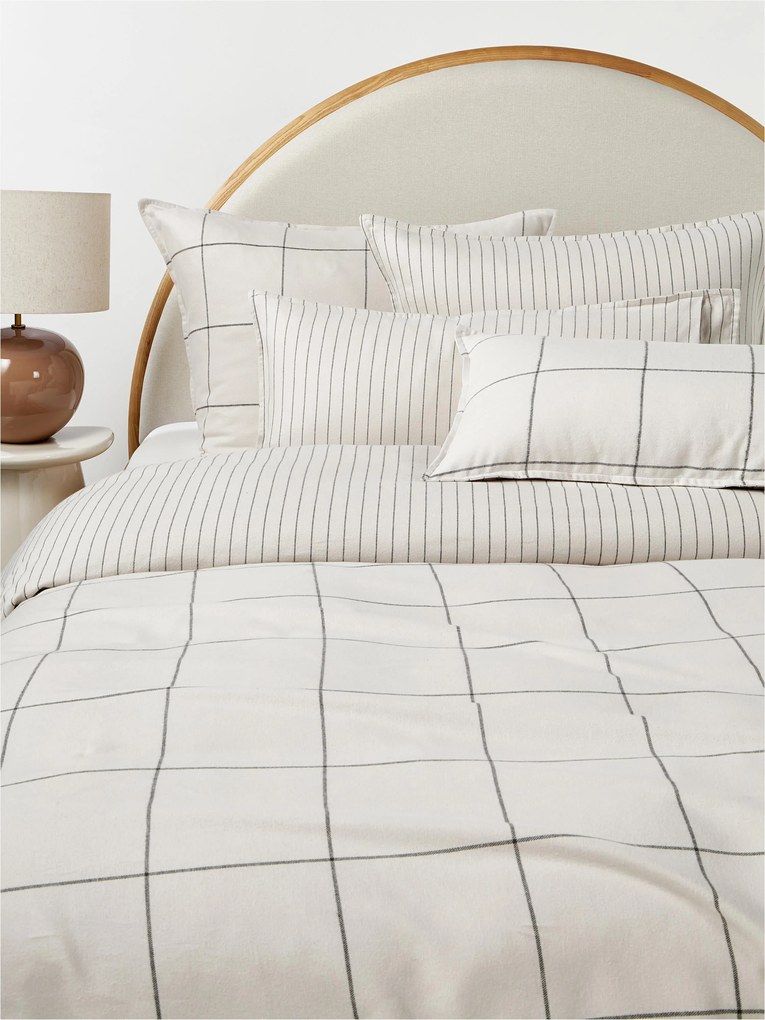 Geruite flanellen dekbedovertrek Noelle van katoen