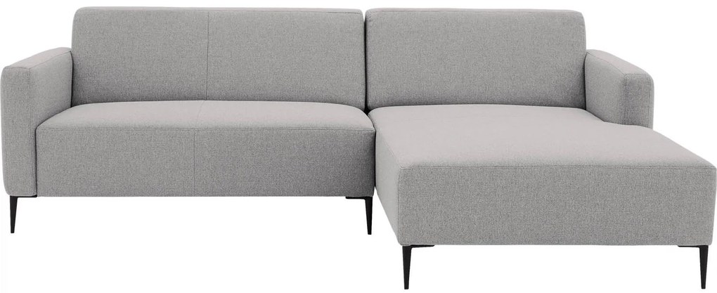 Goossens Key West lichtgrijs, stof, 2-zits, modern design