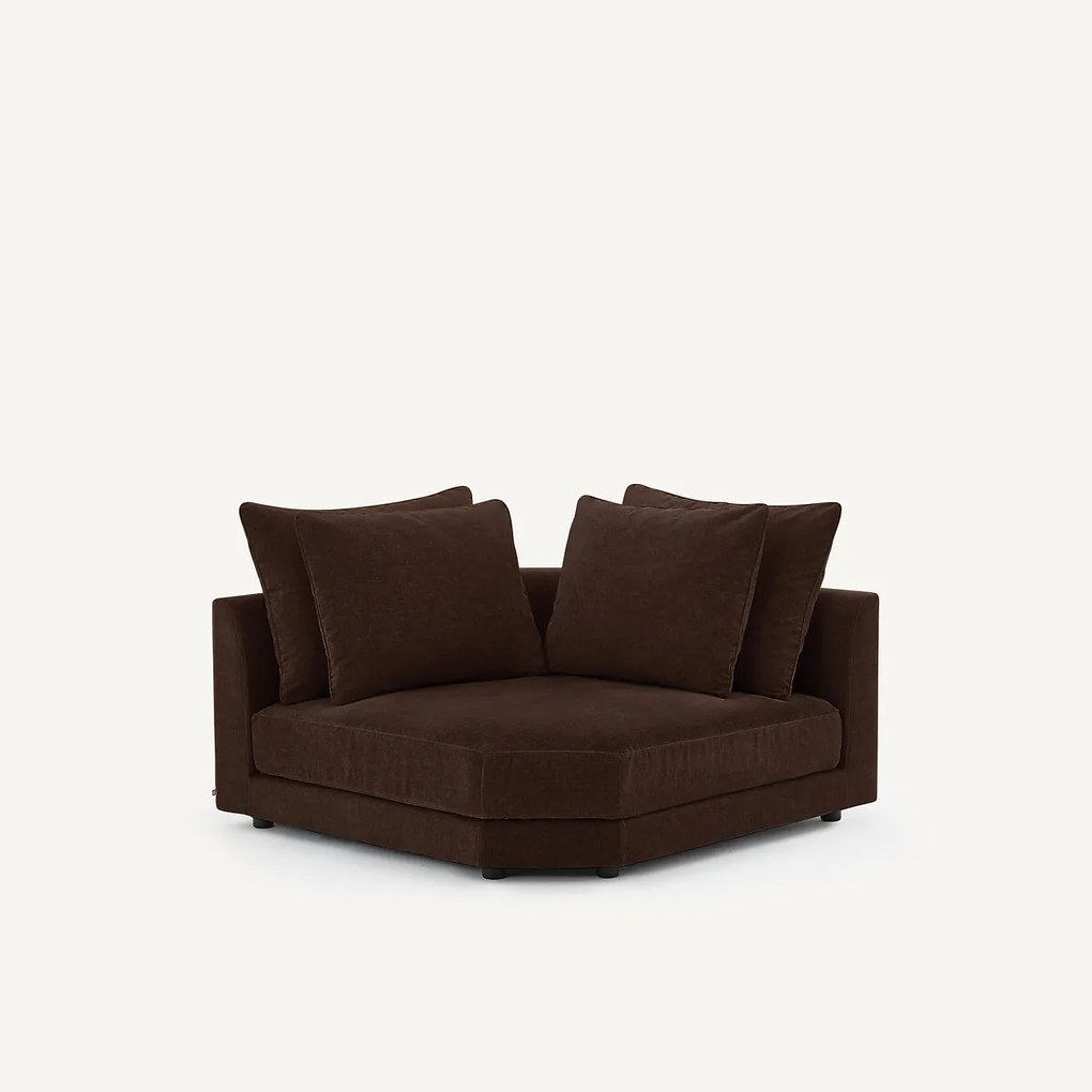 Modulair hoekbank in chenille fluweel, TIBERIO