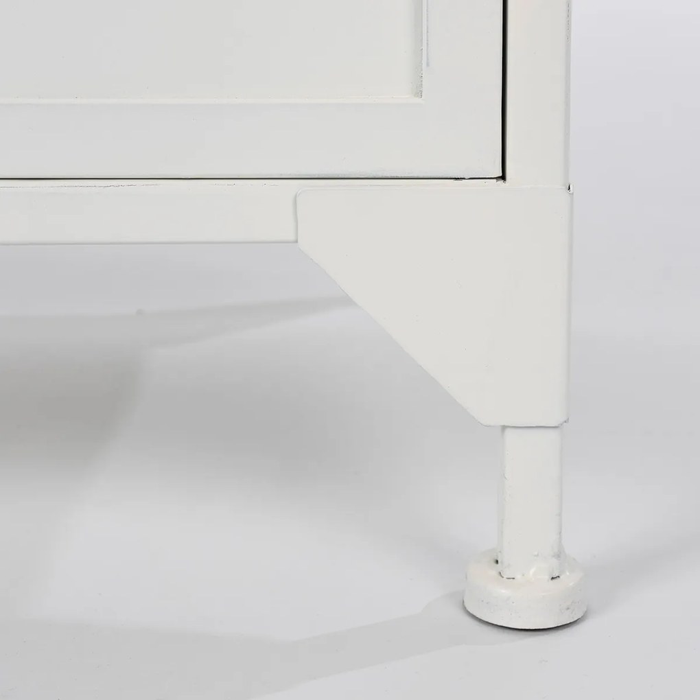 Witte Kast Van Ijzer En Glas - 68x35x150cm.