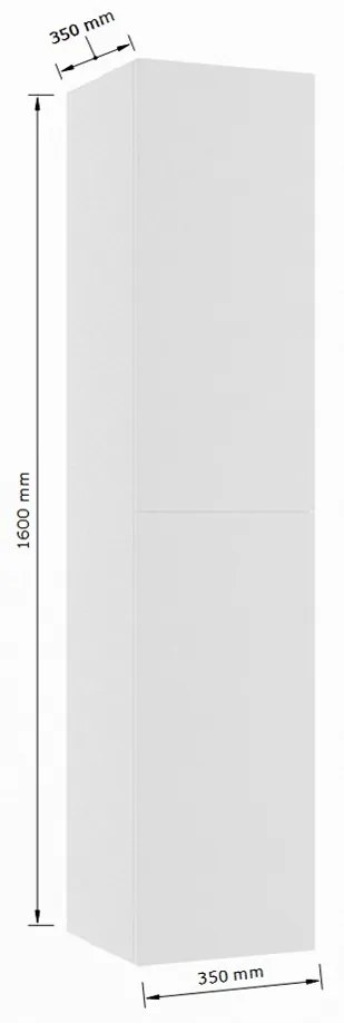 Mondiaz Beam kolomkast met 2 deuren zwart marmer 160x35cm