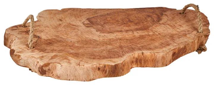 Serveerplateau met touw - klengkeng hout - 37x33x3 cm