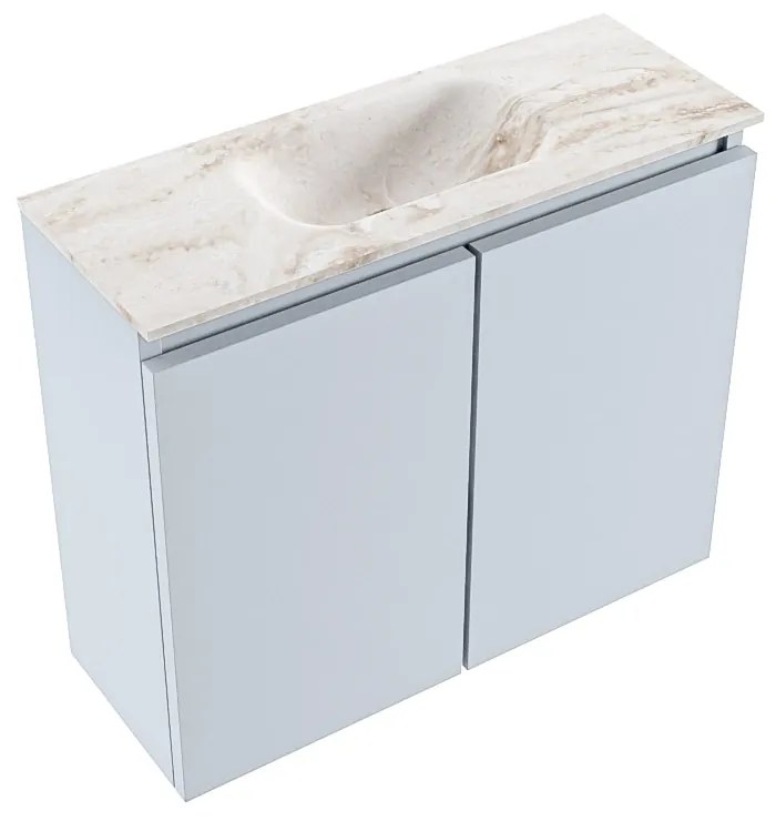 Mondiaz Ture DLux toiletmeubel 60cm clay met wastafel frappe midden met kraangat