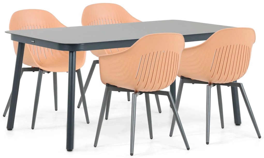 Tuinset 4 personen 160 cm Aluminium Oranje Lifestyle Garden Furniture Lissabon/Tavano