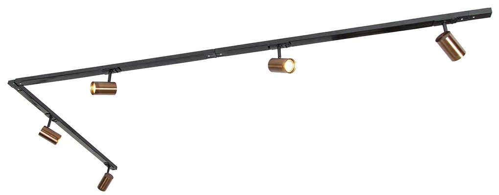 Smart 1-fase railsysteem incl. 5 Wifi GU10 donkerbrons - Jeana