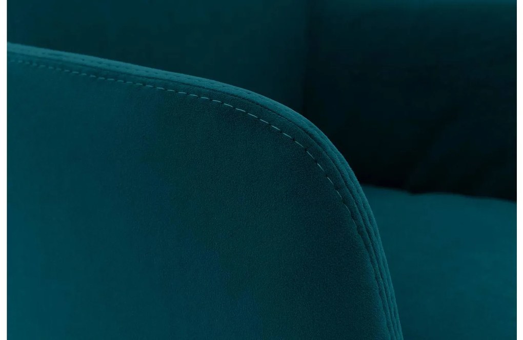 Goossens Excellent Eetkamerstoel Binn blauw stof graden draaibaar met return functie met armleuning, stijlvol landelijk