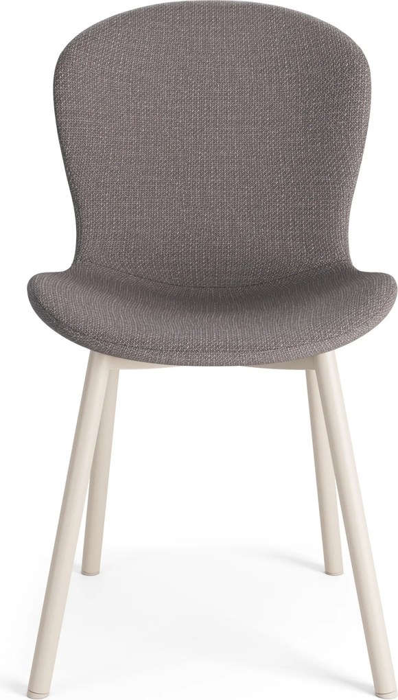 FIORA Lichtgrijs taupe (stof Basel 34) / beige frame - MODERNE GESTOFFEERDE STOEL VOOR WOONKAMER/EETKAMER LOFT