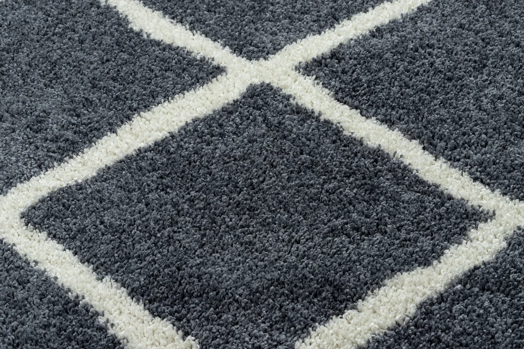 Tapijt BERBER CROSS B5950 grijskleuring / witrand ,  Barber , marokkaanse shaggy