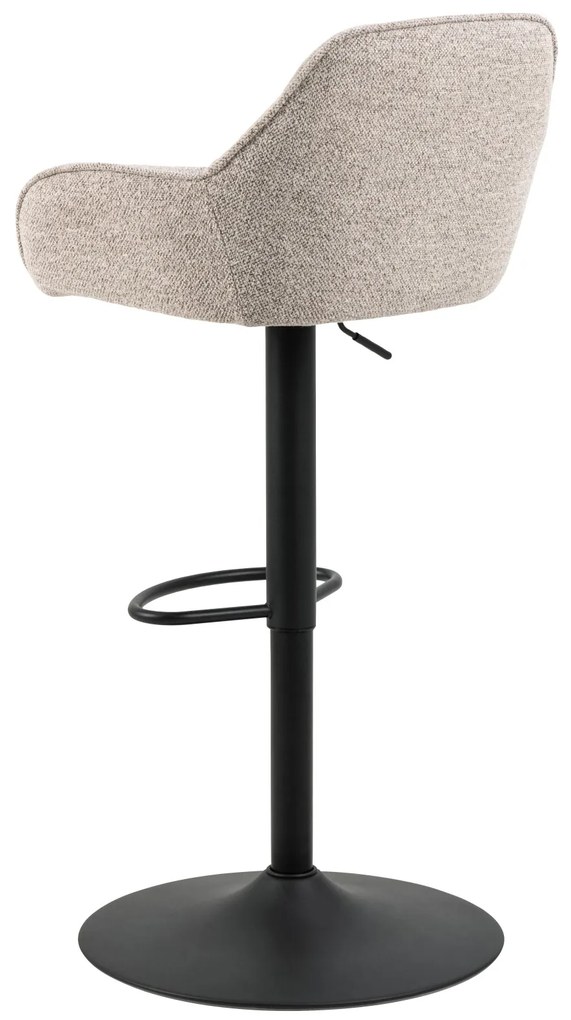ELENA Beige Latte (stof Monza 60)/zwarte poot - TAPS TOELOPENDE GESTOFFEERDE BOUCLE BARSTOEL VOOR KEUKEN/WOONKAMER/RESTAURANT
