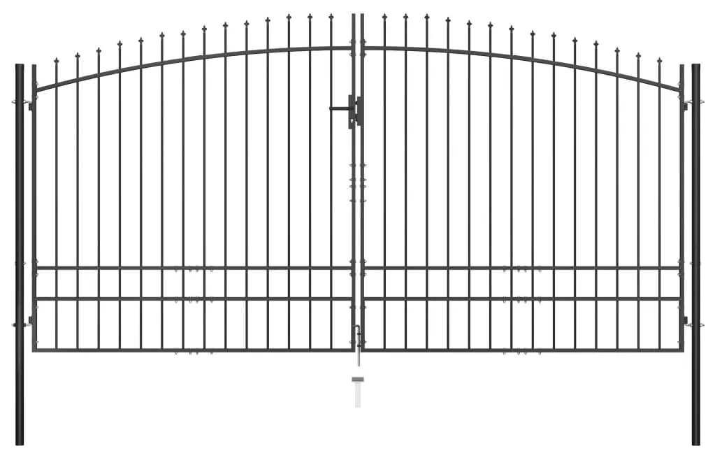vidaXL Hekpoort dubbele deur met speren bovenkant 400x248 cm