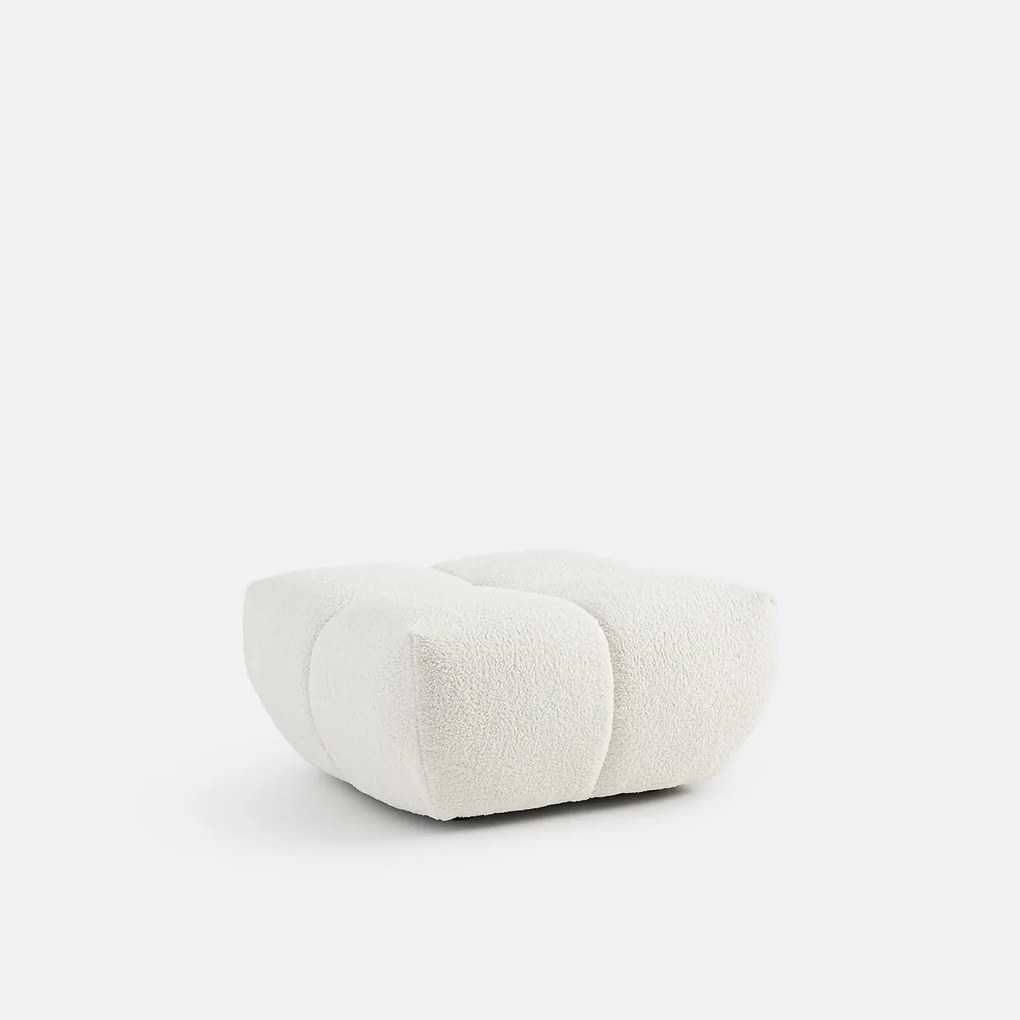 Poef, dikke bouclé stof, L83 cm, Nuria