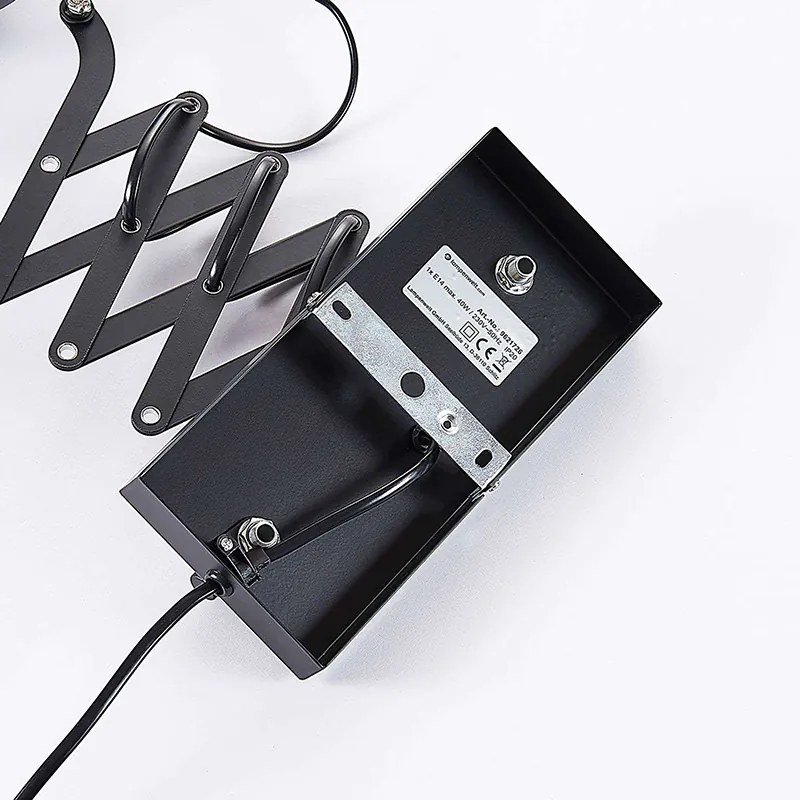 Merle wandlamp zwart harmonica