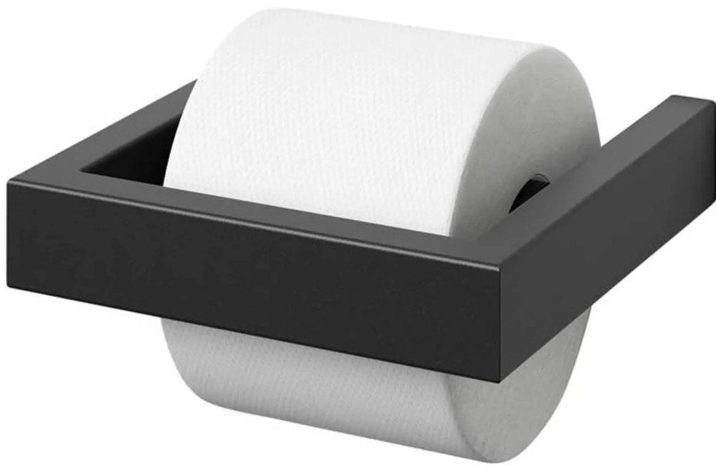 ZACK Linea toiletrolhouder 15x15,2x3cm zwart