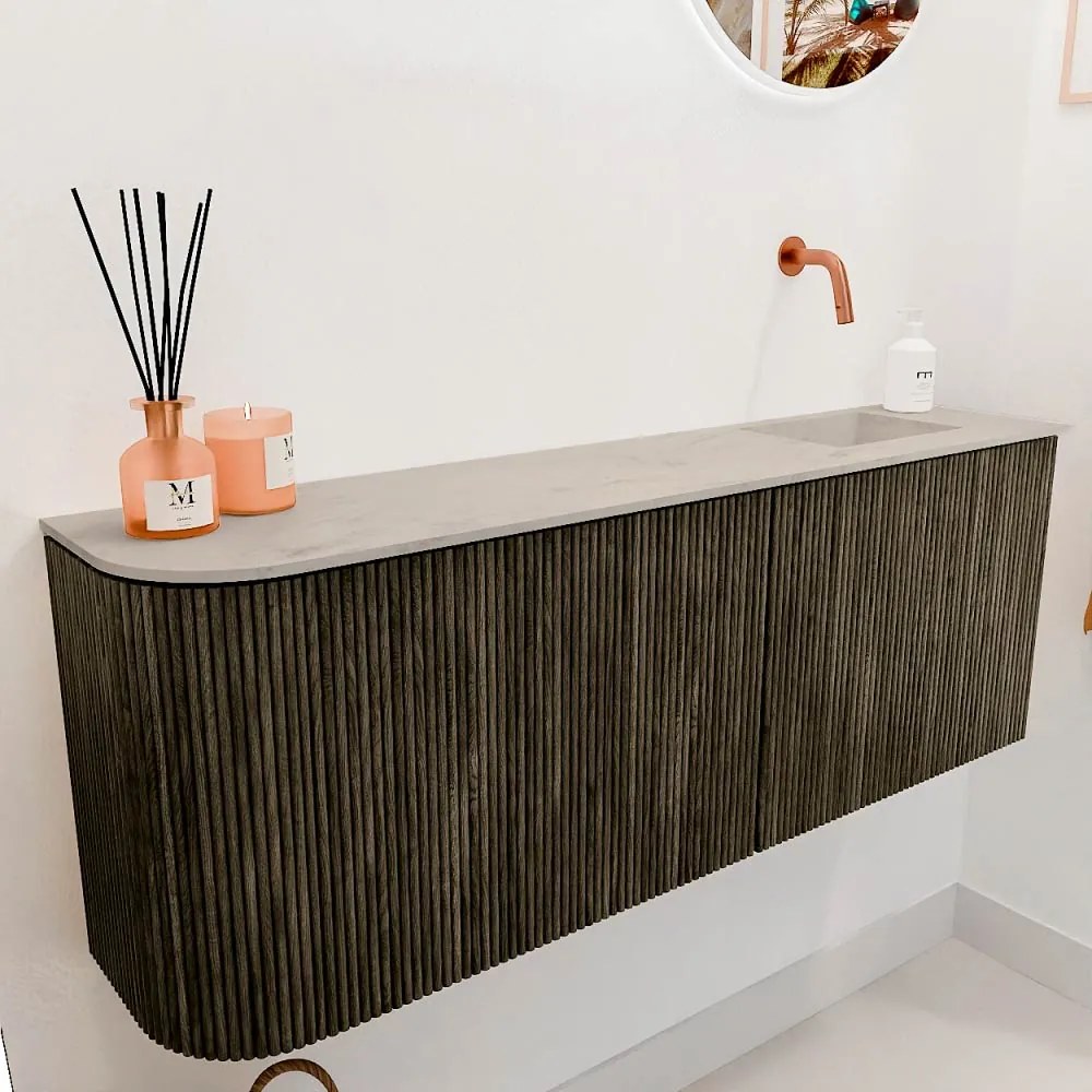 Mondiaz Joya DLux 110cm toiletmeubel ronding links shadow met wastafel faye rechts zonder kraangat opalo