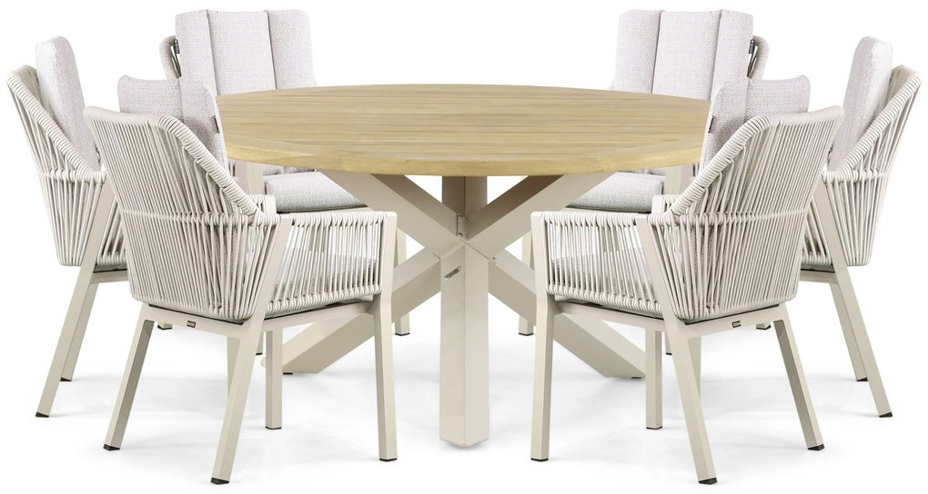 Tuinset 6 personen 160 cm Aluminium/rope Taupe Lifestyle Garden Furniture Verona/Rockville