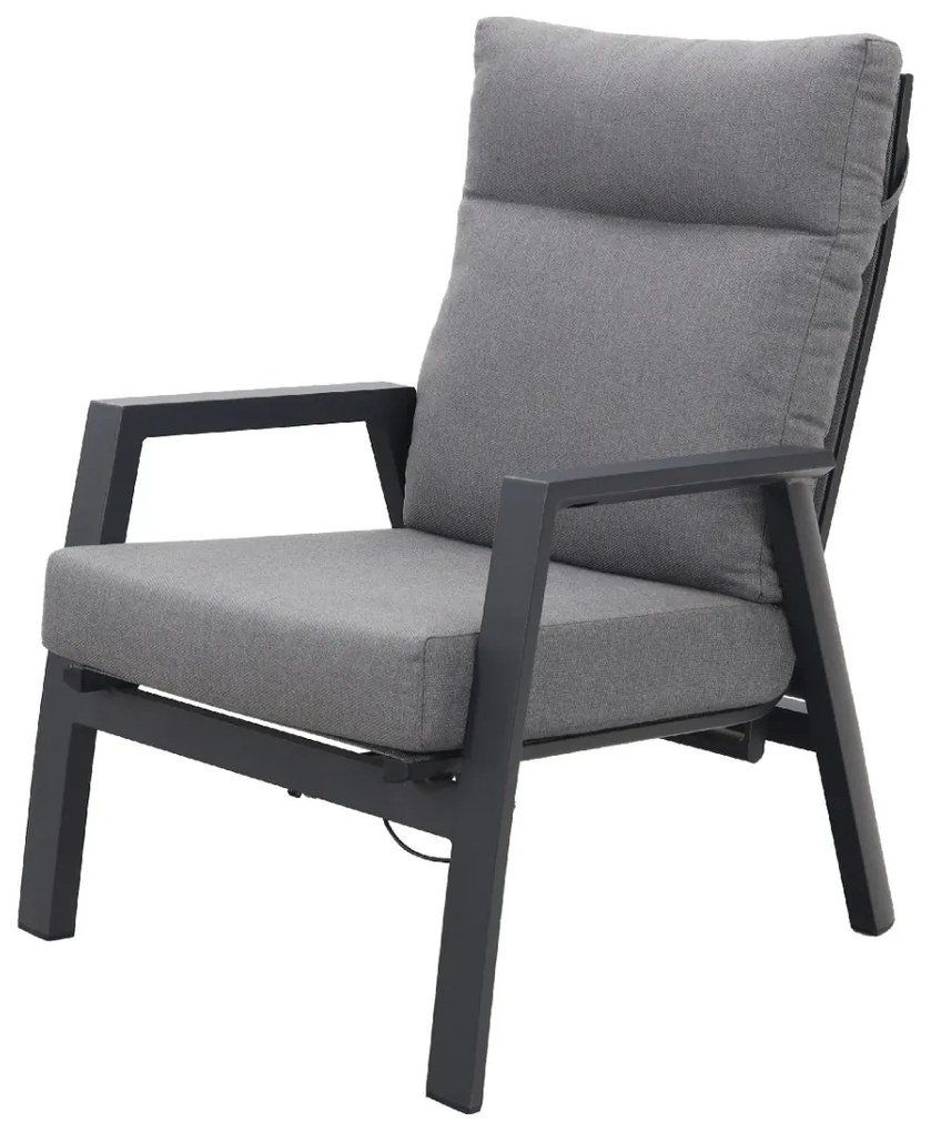 Azoren/Jersey stoel-bank loungeset 4-delig verstelbaar - Antraciet OP=OP