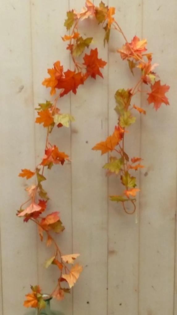 Kunstslinger herfstbladeren rood oranje geel 150 cm