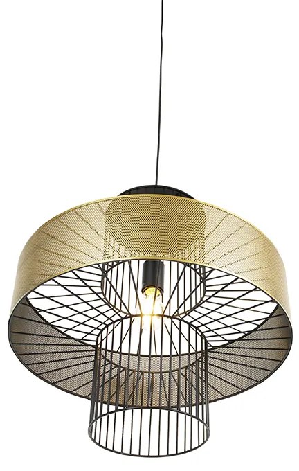 Design hanglamp goud met zwart 50 cm - Tess