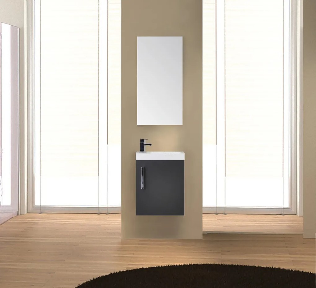 Sanicare Q40 toiletmeubel met spiegel 40 cm grey-wood