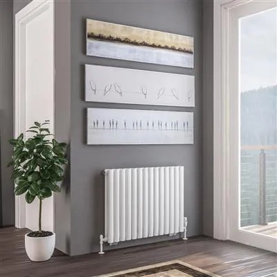 Eastbrook Tunstall dubbele radiator 80x60cm 1145W wit mat