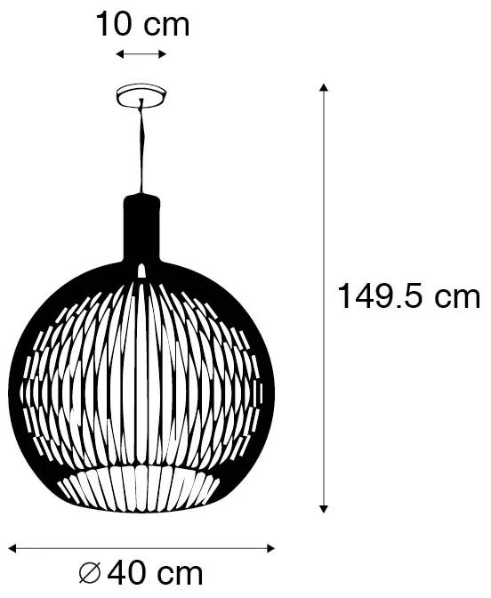 Eettafel / Eetkamer Design hanglamp zwart 40 cm - Wire Dos Design E27 bol / globe / rond Binnenverlichting Lamp