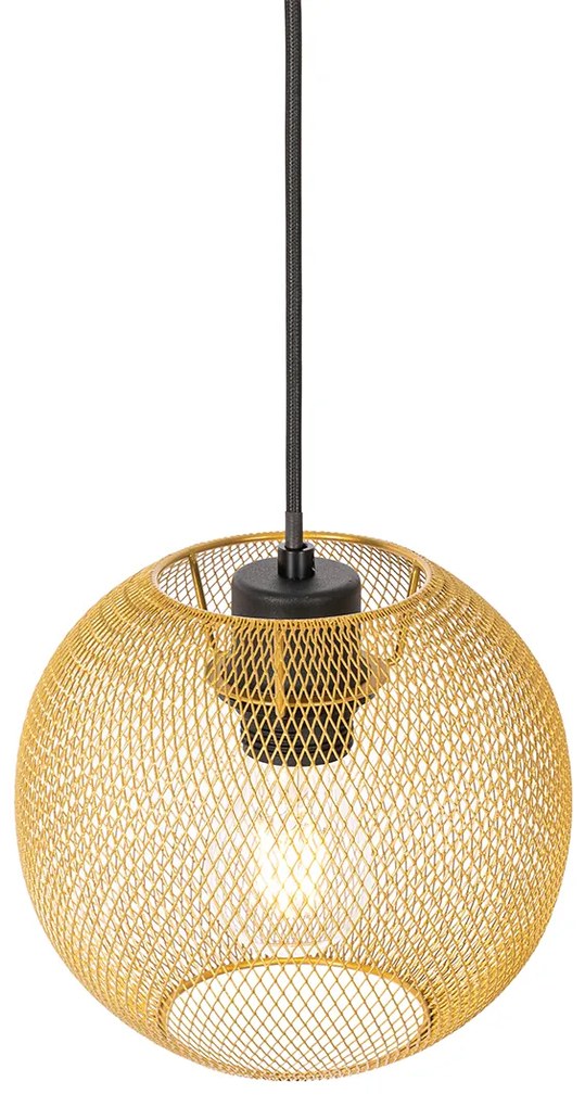 Industriële hanglamp goud 3-lichts - Flor