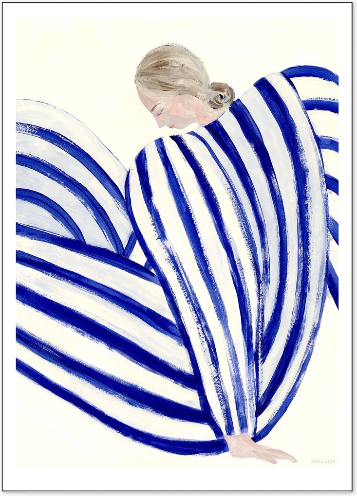 Poster blauw Stripe At Concorde by Sofia Lind x The Poster Club