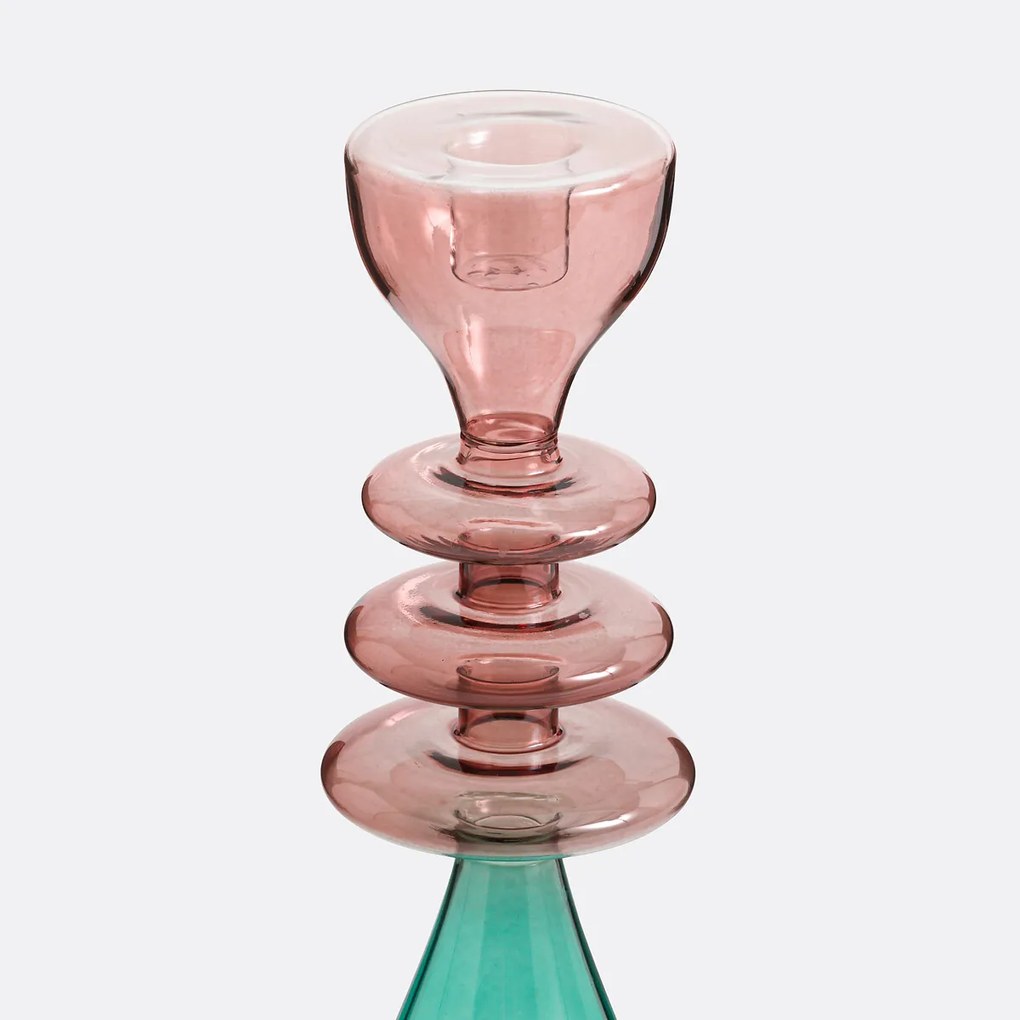 Kandelaar in glas H28,5 cm, Boamia