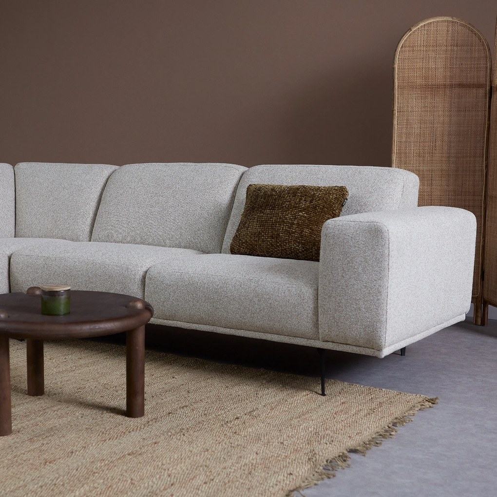 Moderne Hoekbank Beige Ottomane Links
