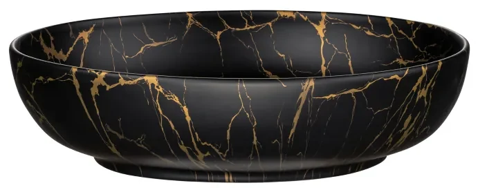 Comad Mona waskom 52x40cm zwart goud marmer