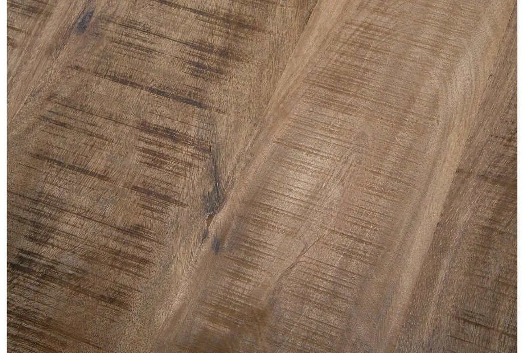 Goossens Salontafel Zida Xl rond, hout mango bruin, urban industrieel, 73 x 44 x 73 cm
