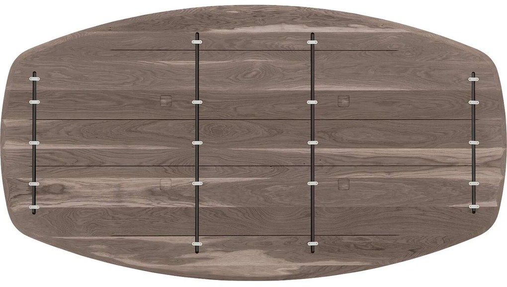 Goossens Excellent Eettafel Uniek, Semi ovaal 240 x 120 cm