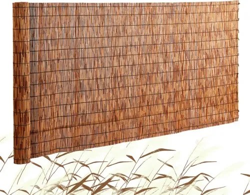 VEVOR Natuurlijk Riethek, 1,67 m x 5,01 m, Rietgordijn, Balkonhekrol van Riet voor Achtertuin, Decoratieve Hek voor Tuinhek, Scheidingswand, Privacyscherm, Bruin