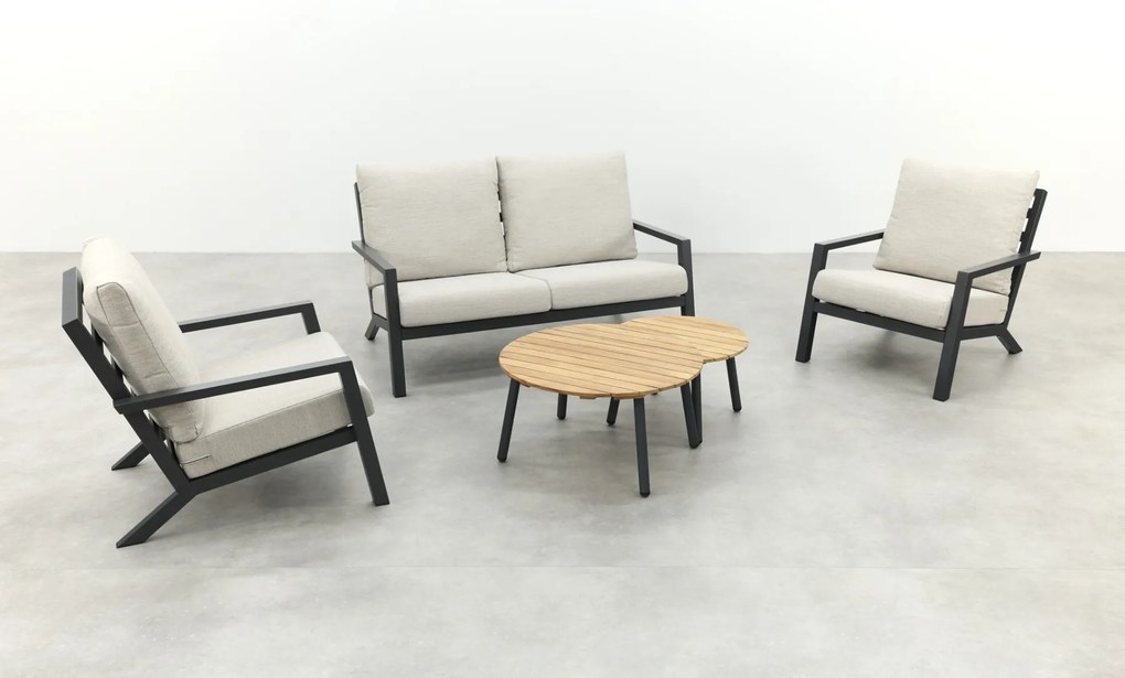 Boston/Mindo stoel - 2-zitsbank loungeset - 5-delig