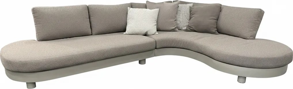 Costa Azzura organische hoek loungeset 2 delig aluminium latte zand