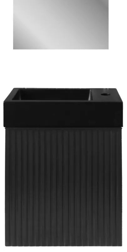 SaniGoods Mika toiletmeubel met ribbelfront 40x22.3x50cm zwart