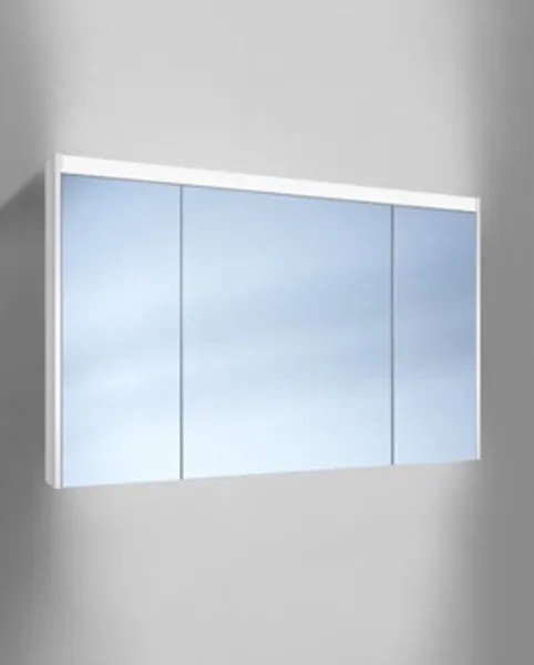 Schneider O-Line spiegelkast met 3 deuren (30/60/30) met LED verl. boven en indirecte verl. onder 120x74.5x12.8cm v. opbouwmontage 1643210202